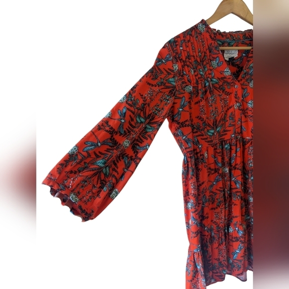 Anthropologie Kelly Louise Judd Whimsical Sleepwear Dress Red Size Small - Picture 3 of 8